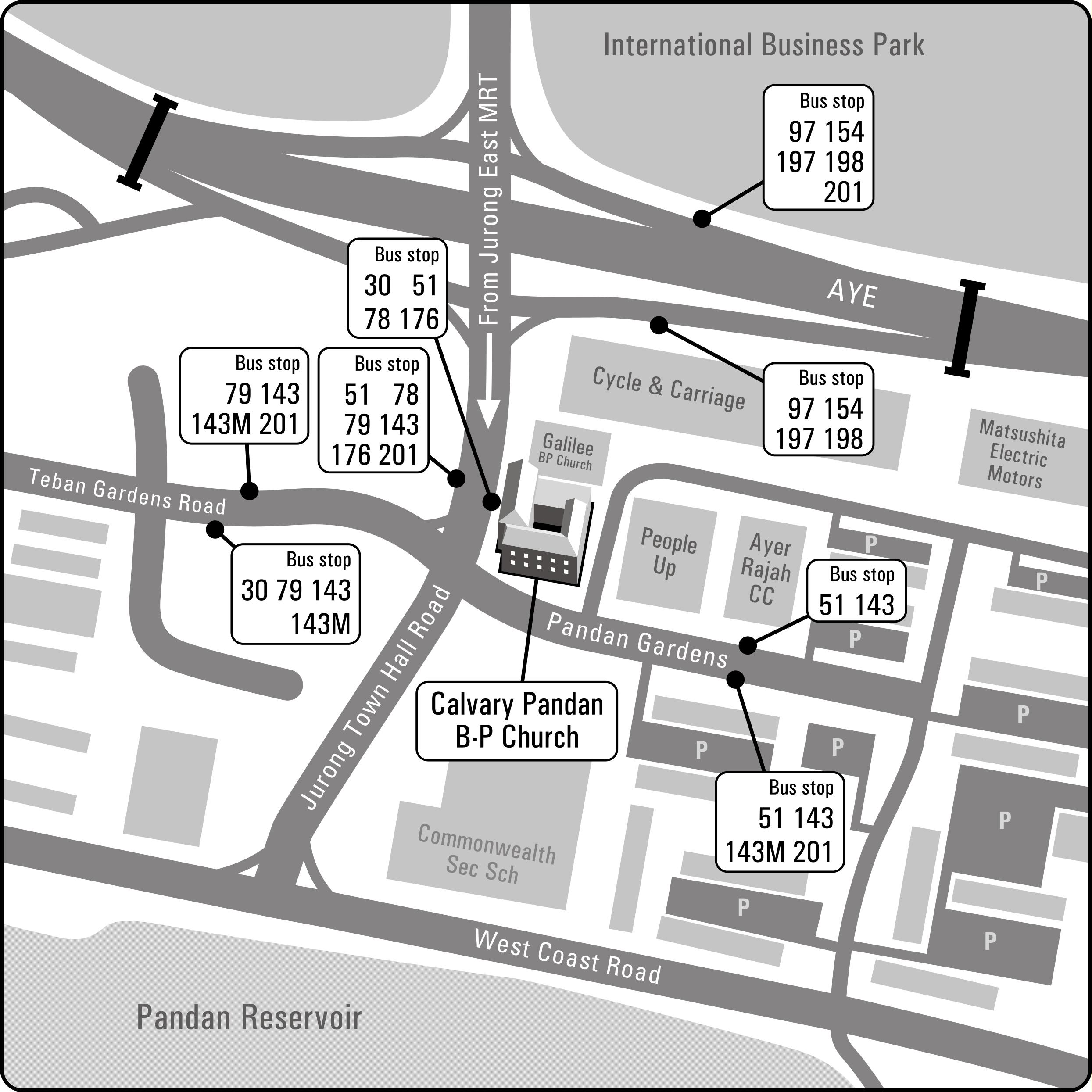Location map of Calvary Pandan BPC.